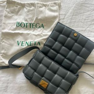 Bottega Veneta padded cassette crossbody bag in grey